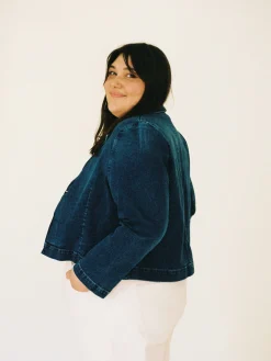 Djerf Avenue Day-to-day Denim Blazer Dark Blue