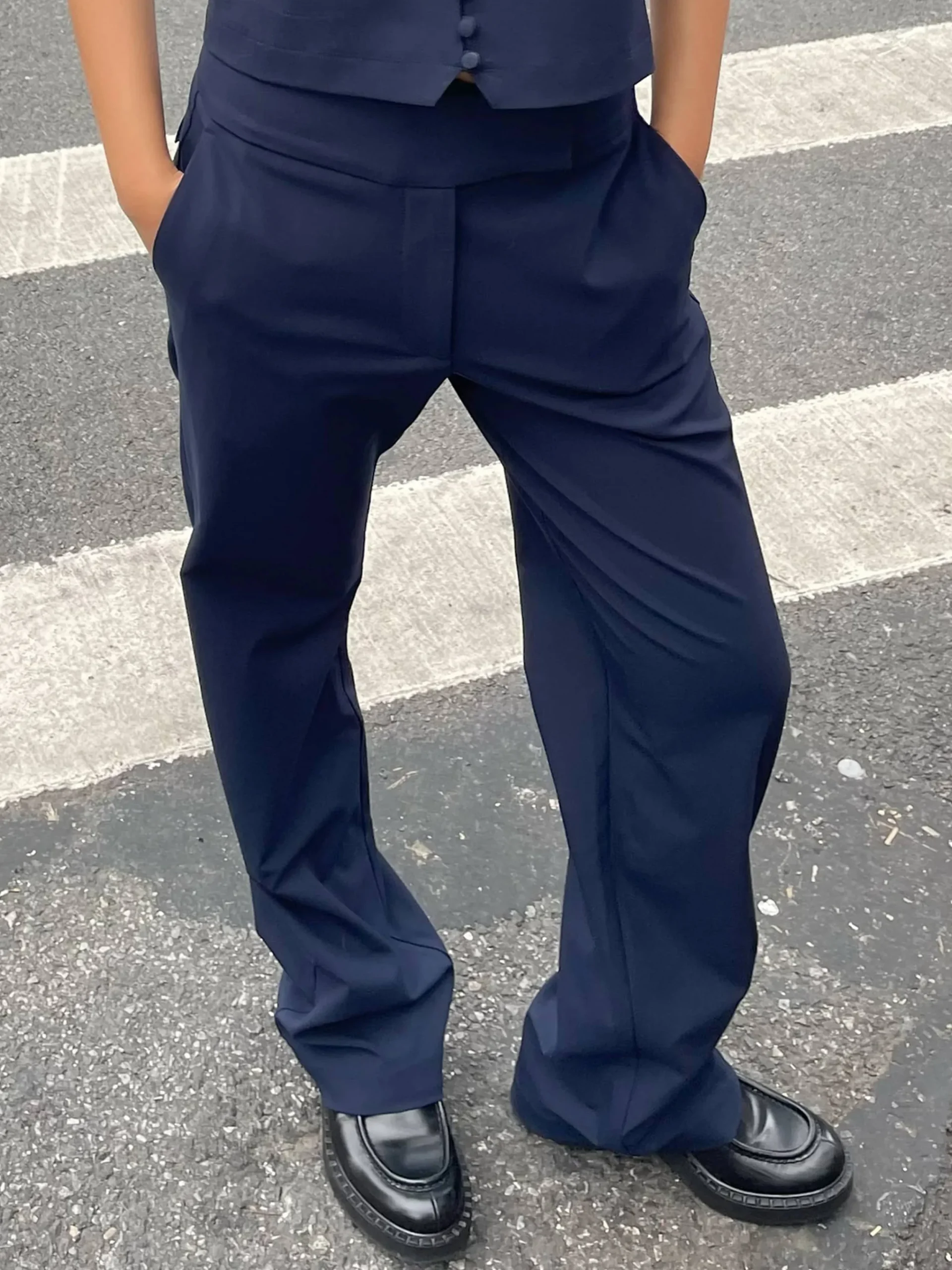 Djerf Avenue Day-to-day Pants Deep Blue Clearance