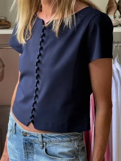 Djerf Avenue Day-to-day Top Deep Blue New