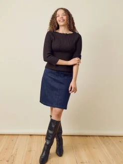 Djerf Avenue Denim A-line Skirt Midnight Blue Outlet