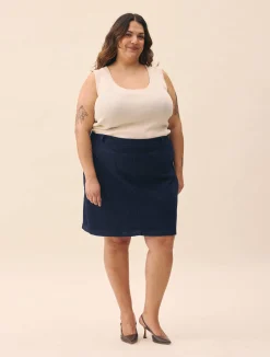 Djerf Avenue Denim A-line Skirt Midnight Blue Outlet