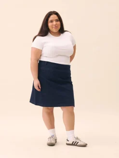 Djerf Avenue Denim A-line Skirt Midnight Blue Outlet