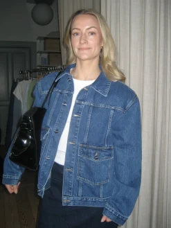 Djerf Avenue Denim Jacket Dark Blue New