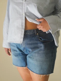 Djerf Avenue Denim Shorts Vintage Blue Clearance