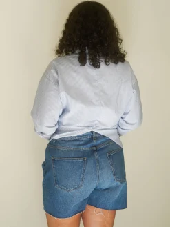 Djerf Avenue Denim Shorts Vintage Blue Clearance