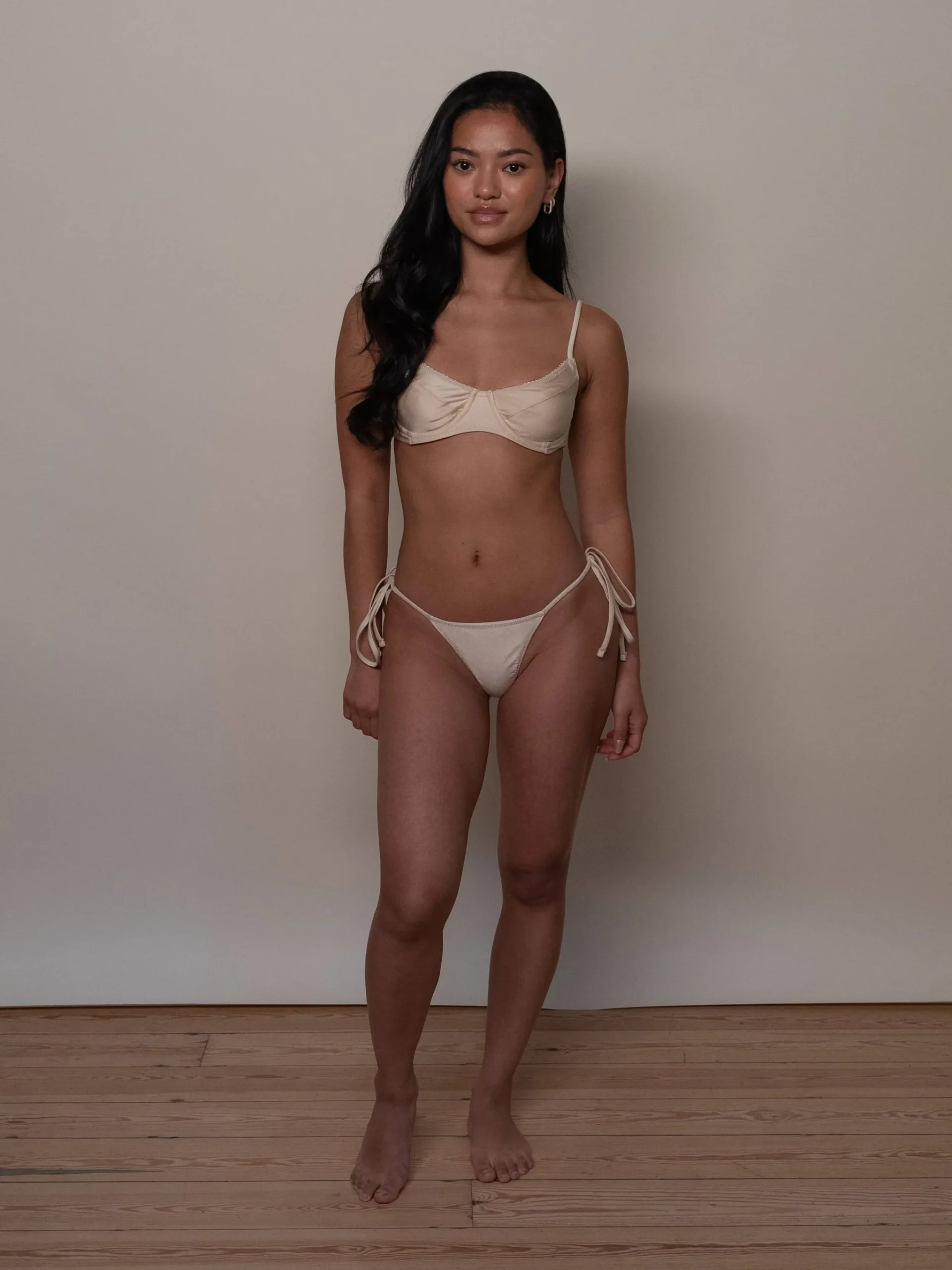 Djerf Avenue Divine Satin Bikini Bottom Sand Castle Hot