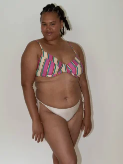 Djerf Avenue Divine Satin Bikini Bottom Sand Castle Hot