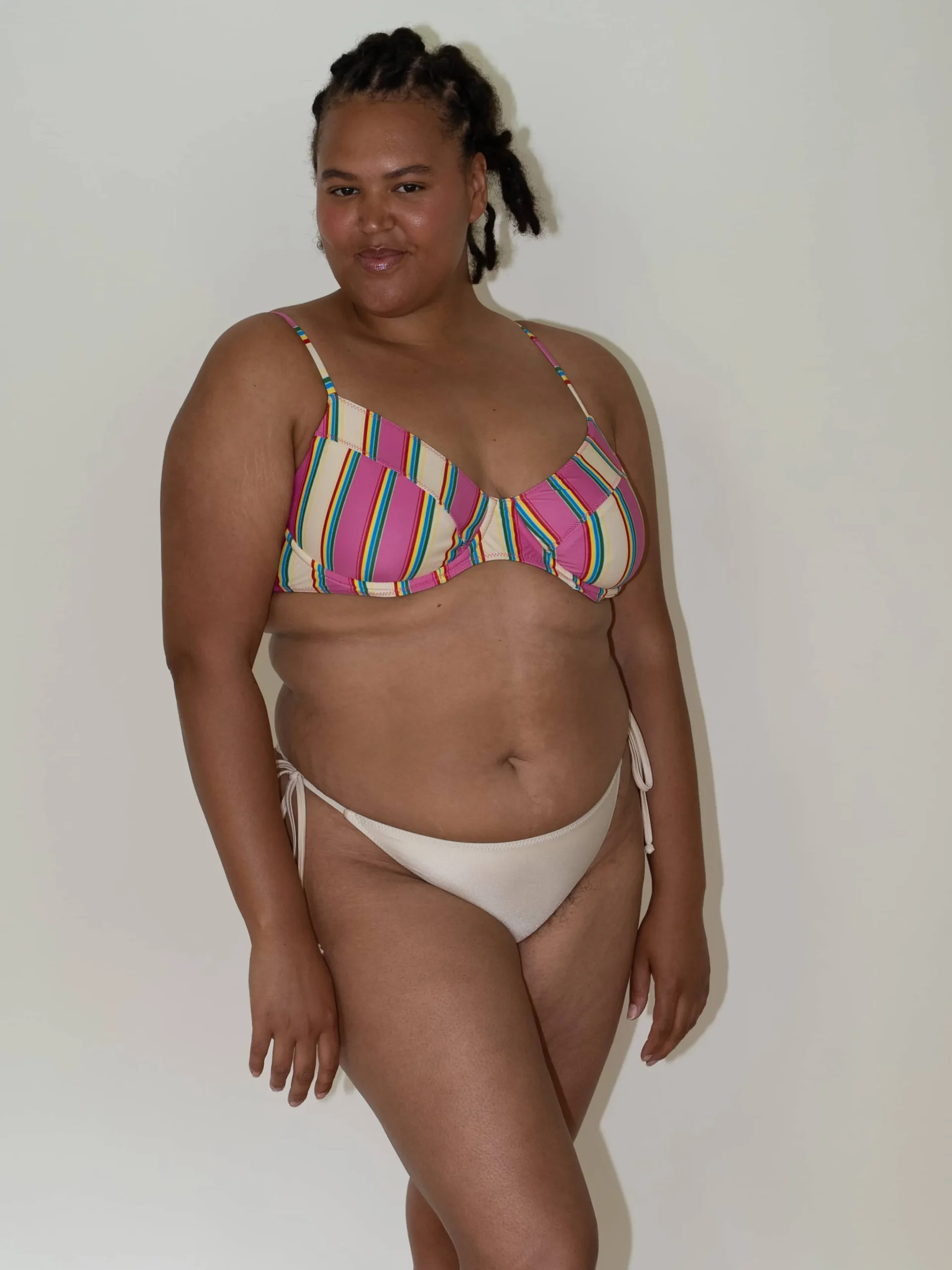Djerf Avenue Divine Satin Bikini Bottom Sand Castle Hot