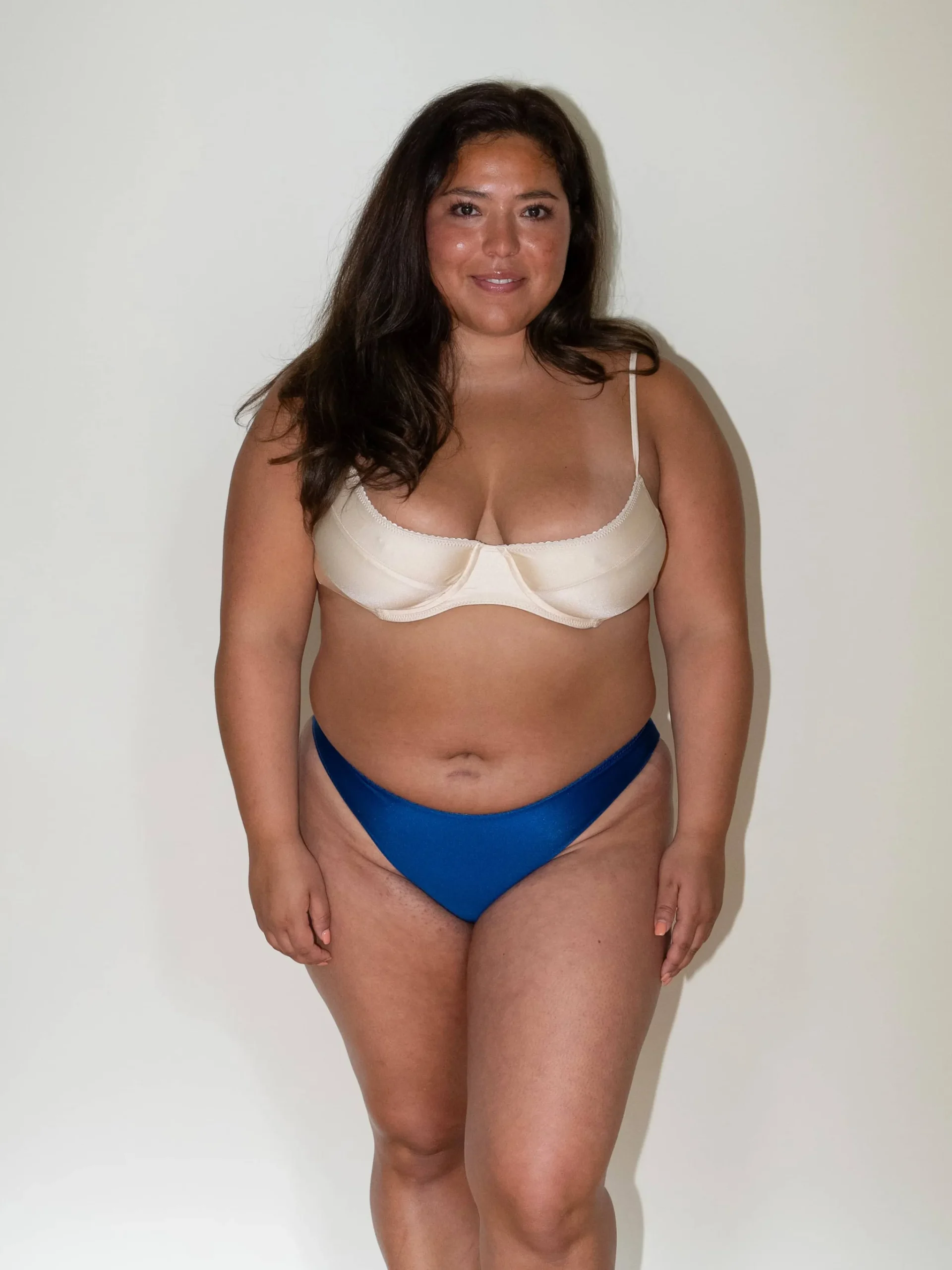 Djerf Avenue Dove Satin Bikini Bottom Deep Blue Outlet