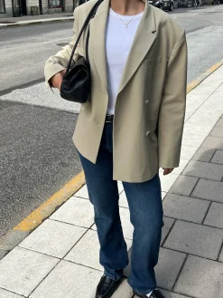 Djerf Avenue Essential Blazer Greige Sale
