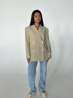 Djerf Avenue Essential Blazer Greige Sale