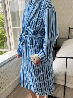 Djerf Avenue Essential Robe Blue Stripe New
