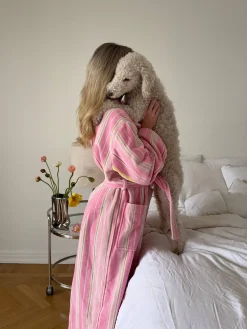 Djerf Avenue Essential Robe Gelato Stripe Discount