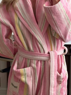 Djerf Avenue Essential Robe Gelato Stripe Discount