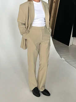 Djerf Avenue First Choice Pants Greige Sale