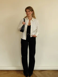 Djerf Avenue Fitted Shirt Pinstripe Clearance