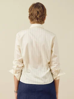 Djerf Avenue Fitted Shirt Pinstripe Clearance