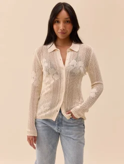 Djerf Avenue Flower Shirt Ivory Online