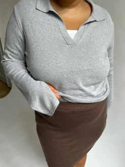Djerf Avenue Getaway Top Grey Melange New