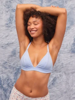 Djerf Avenue Go Close Triangle Bralette Blue Best