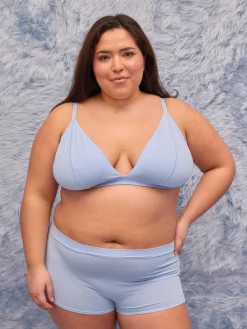 Djerf Avenue Go Close Triangle Bralette Blue Best