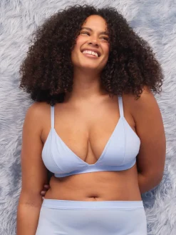 Djerf Avenue Go Close Triangle Bralette Blue Best