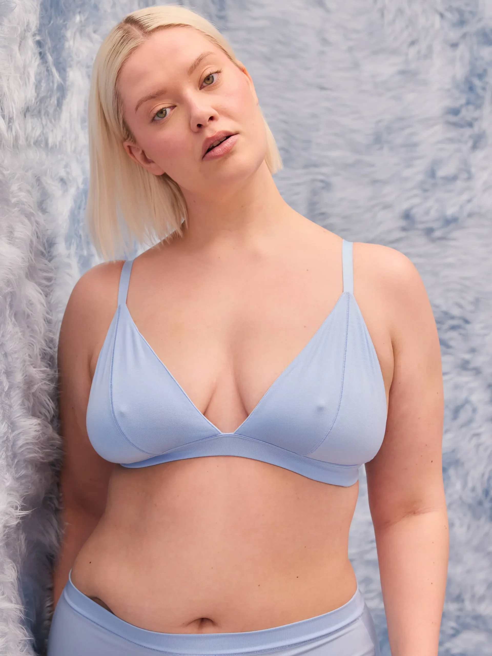 Djerf Avenue Go Close Triangle Bralette Blue Best