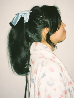 Djerf Avenue Go Slow Bow Scrunchie Blue Sale
