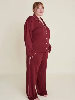 Djerf Avenue Go Slow Pants Burgundy