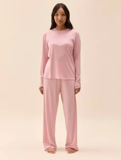 Djerf Avenue Go Slow Pants Pink/White New