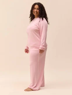 Djerf Avenue Go Slow Pants Pink/White New