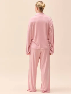 Djerf Avenue Go Slow PJ Shirt Pink/White Online