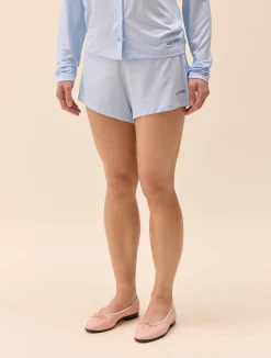 Djerf Avenue Go Slow Short Shorts Blue New