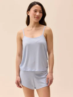 Djerf Avenue Go Slow Strap Top Blue Clearance