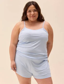 Djerf Avenue Go Slow Strap Top Blue Clearance