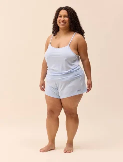 Djerf Avenue Go Slow Strap Top Blue Clearance