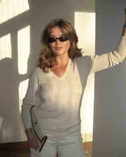 Djerf Avenue Knitted Long Sleeve Top Taupe