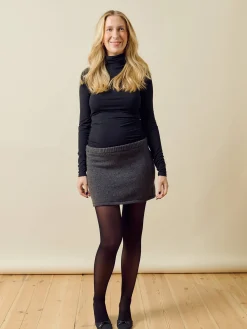 Djerf Avenue Knitted Mini Wool Skirt Charcoal Best