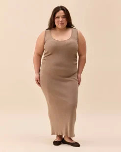 Djerf Avenue Knitted Tank Dress Taupe Sale