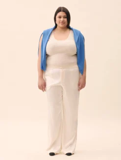 Djerf Avenue Knitted Tank Top Ivory Hot
