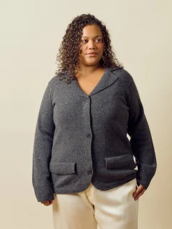 Djerf Avenue Knitted Wool Jacket Charcoal Online