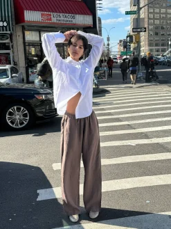Djerf Avenue Linen Pants Brown Hot
