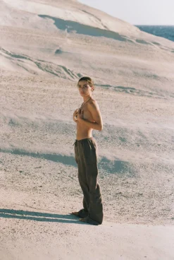Djerf Avenue Linen Pants Brown - Tall Sale