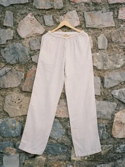 Djerf Avenue Linen Pants Cream - Tall Clearance