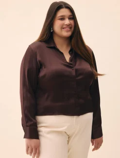 Djerf Avenue Little Viscose Shirt Dark mocha Hot