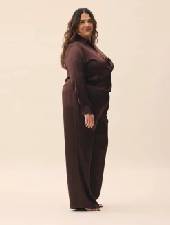Djerf Avenue Little Viscose Shirt Dark mocha Hot