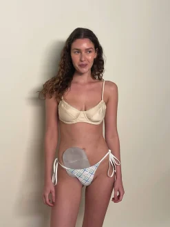 Djerf Avenue Matilda Satin Top Sand Castle