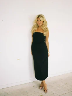 Djerf Avenue Midi Tube Dress Black Hot