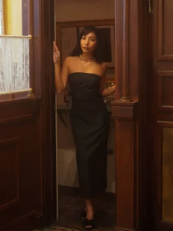 Djerf Avenue Midi Tube Dress Black Hot