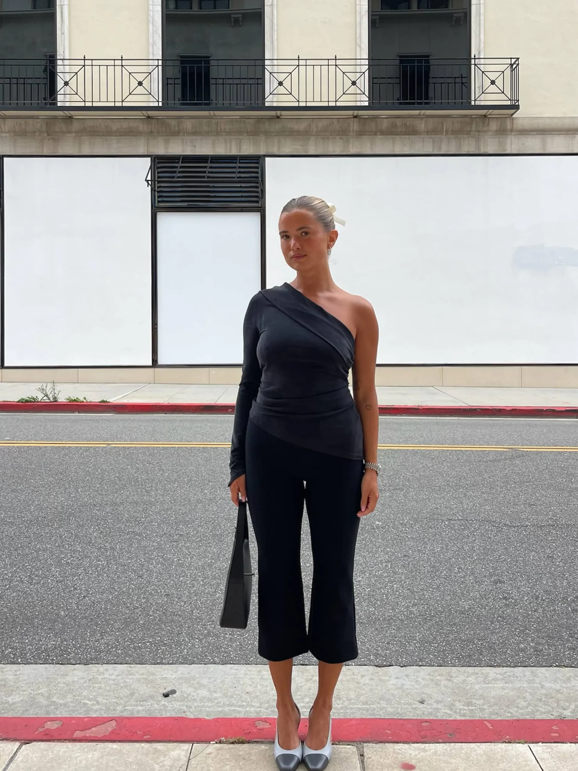 Djerf Avenue Midnight One Shoulder Top Ash New